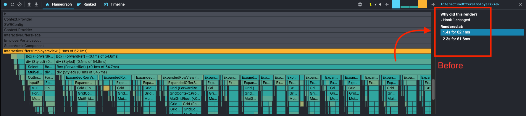 Flame chart before